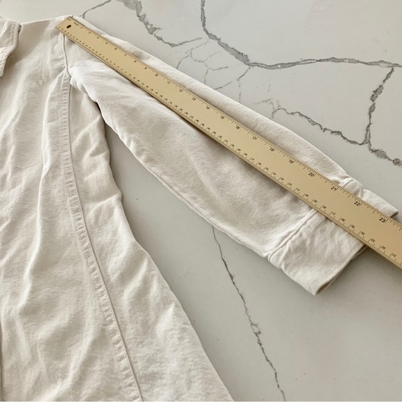 ZARA White Denim Button Down Mini Jacket Shirt Dress - Picture 13 of 15